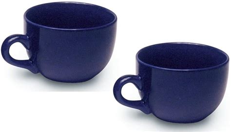 Jumbo Extra Large Ceramic Coffee And Soup Mug 22 Ounce Cobalt Blue Pack
