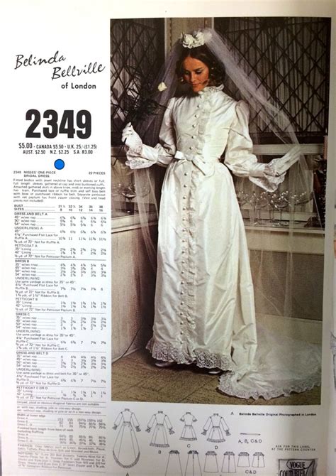 Wedding Gown Pattern From A 1971 Vogue Patterns Catalog Voguepatterns