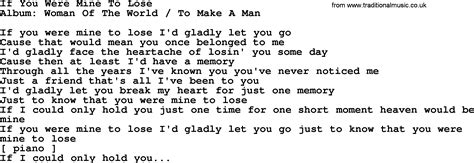 Loretta Lynn Song If You Were Mine To Lose Lyrics