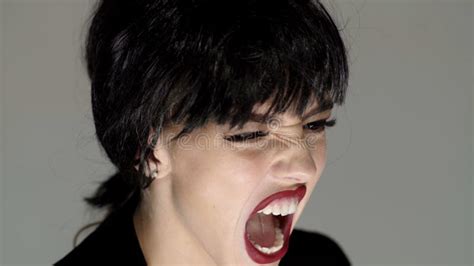 Angry Woman Screaming With Rage Furious And Dangerous Girl Shouting With Anger Rage And