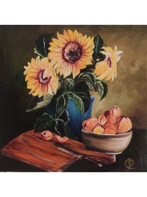 Sunflowers Still Life Oil Painting Exotic India Art