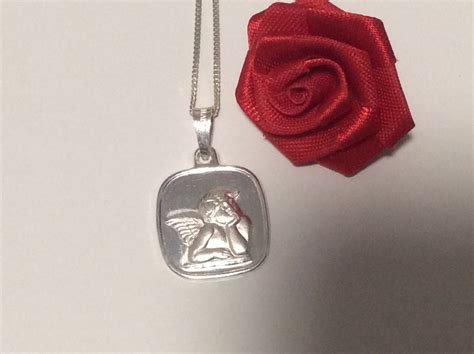 Angel Silver Pendant Necklace Etsy