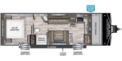 2022 Grand Design Transcend Xplor Travel Trailer Floorplans White