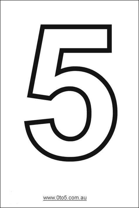 Number Five Printable Template Number Template Printable Template