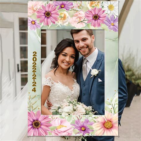 Joyplay Floral Wedding Selfie Frame Photobooth Prop Decoration Rose