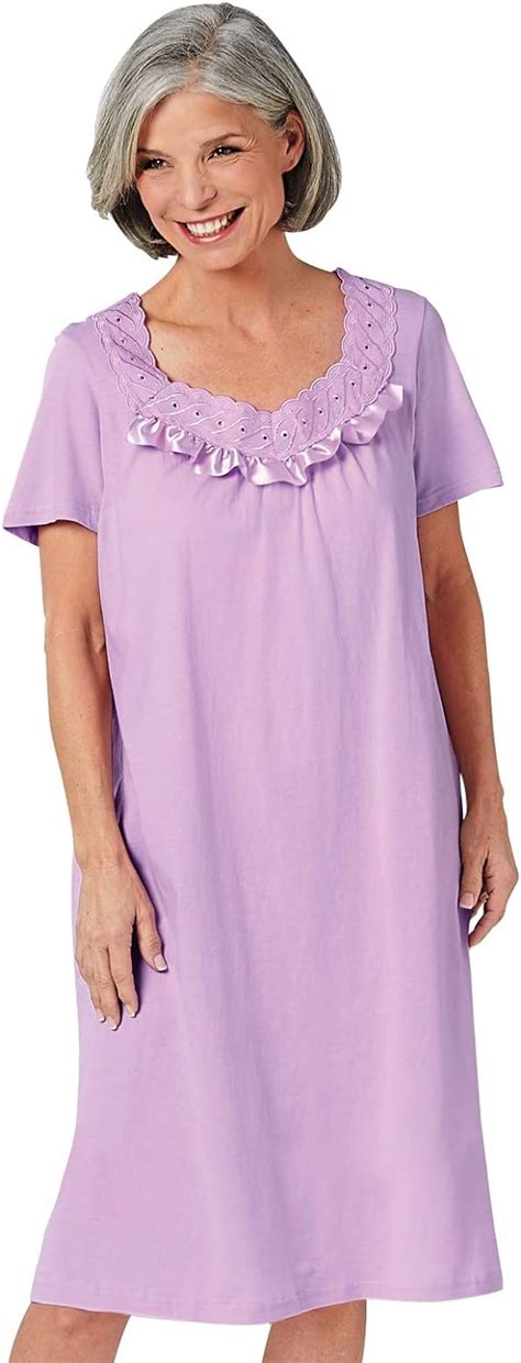 Cotton Knit Nightgown By Cozee Corner Color Lavender Size Extra Large
