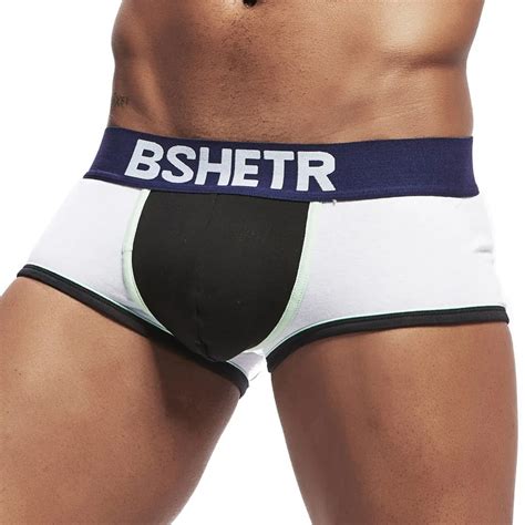 Bshetr Brand Men Underwear Boxer Shorts Sexy U Pouch Convex Solid Underpants Soft Cotton Pants