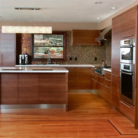 Commercial High Quality Timber Veneer Finish Kitchen Cabinets