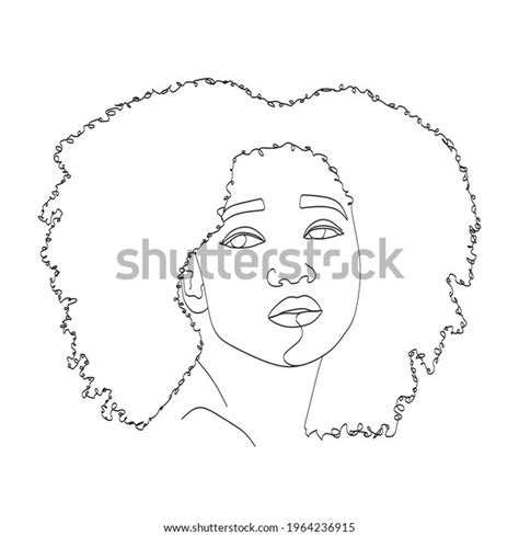 Face Woman Line Art Drawing Black Stock Vector Royalty Free