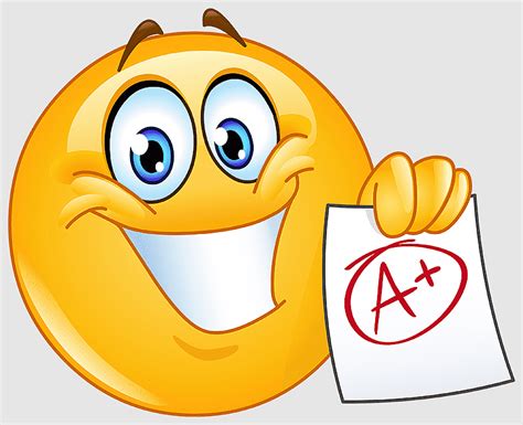 Happy Smiley Report Card Grading In Education Evaluation Grade
