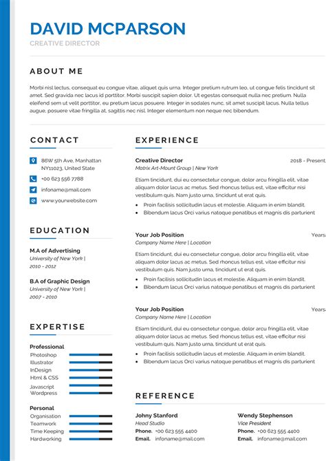 Stationary Resume Template Editable Cv For Word Downloadable Images Images