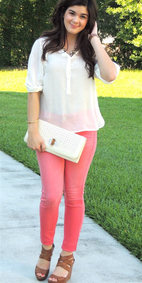 Simple Easy Style Coral Jeans