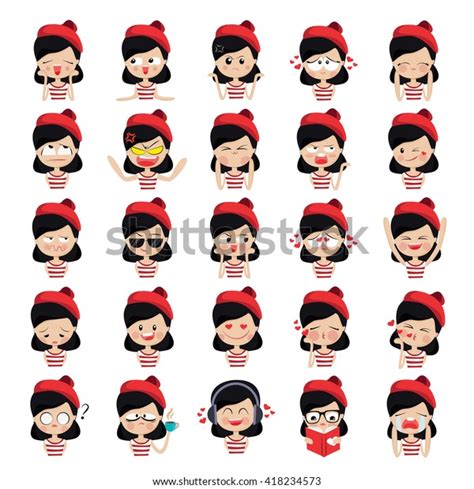 french girl character vector set stock vector royalty free 418234573