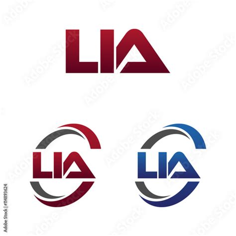 Modern 3 Letters Initial Logo Vector Swoosh Red Blue Lia Stock Image