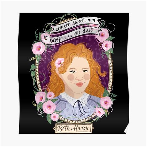 Little Women Potraits Beth March Botanical Illustration Poster By