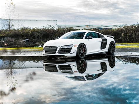 Satin Black Rims Give White Audi R8 A Touch Of Style — Gallery