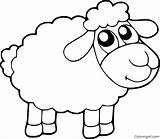 Sheep Coloring Cartoon sketch template