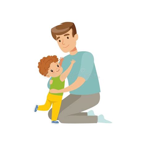 Father And Son Hugging Clipart Drawing Of A Father And Son Hugging