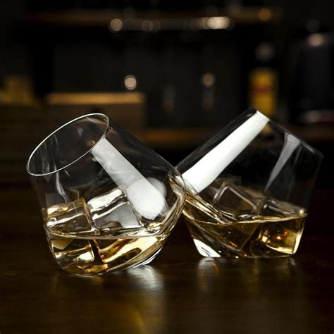 Tilted Whiskey Scotch And Bourbon Tumbler Glasses Set Of 4 Myt