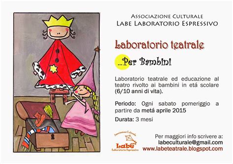 Labe Laboratorio Espressivo Prossimo Laboratorio Teatrale Per Bambini