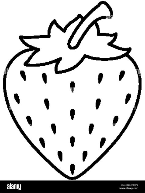 Strawberry Doodle Outline For Colouring Illustration Stock Vector Image