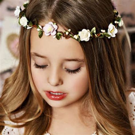 Buy 1pcs Rose Flower Girls Garland Princess Flowers Headband Photo Prop Hair
