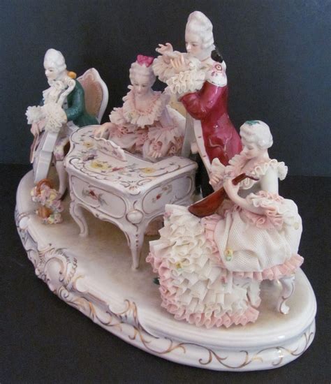 Dresden Porcelain Lace Figurine Musical Group Muller Volkstedt Irish