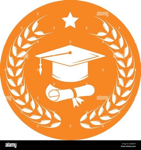 Graduation Cap Diploma Vector Illustration Design Template Stock Vector