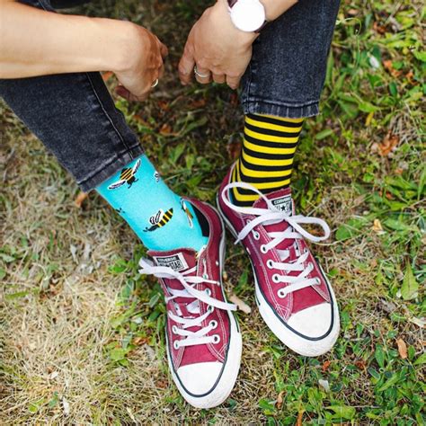 Bee Bee Socks Men Socks Colorful Socks Mismatched Socks Etsy