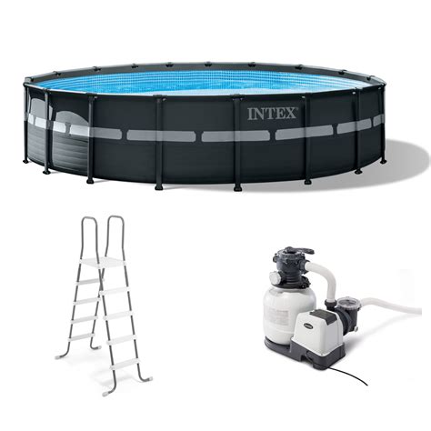 Intex X Ultra Xtr Frame Round Above Ground Swimming Pool Set With Pump Walmart Com