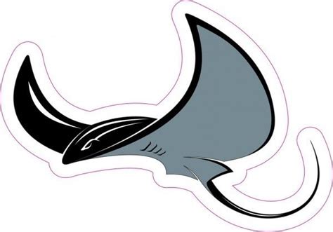 5in X 35in Sting Ray Manta Ray Gray Black Animals Bumper Sticker Vinyl