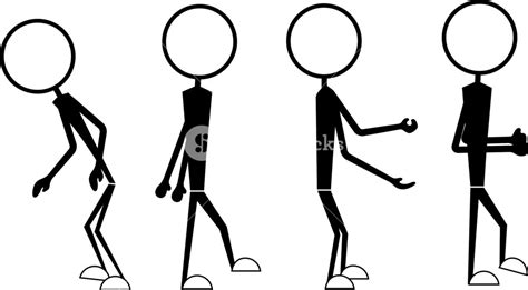 Set Of Cartoon Stick Figures Characters Royalty Free Stock Image