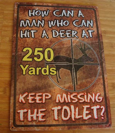 Funny Deer Hunter Hunting Cabin Lodge Bathroom Home Decor