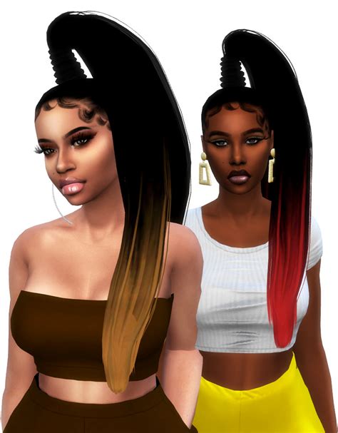 Xxblacksims Sims Hair Pony Hair Sims 4 Black Hair