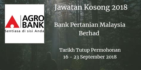 Kebarangkalian kandungan mungkin berbeza daripada maksud sebenar tidak dapat dielakkan. Bank Pertanian Malaysia Berhad Jawatan Kosong Agrobank 16 ...
