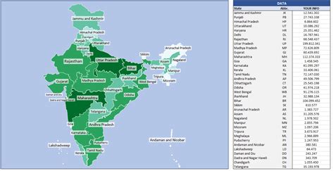 india heat map generator geographical map  india excel