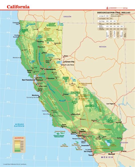 Mapa De California Lonely Planet