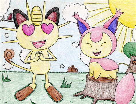 Meowth And Skitty Finished By Bluekecleon15 On Deviantart