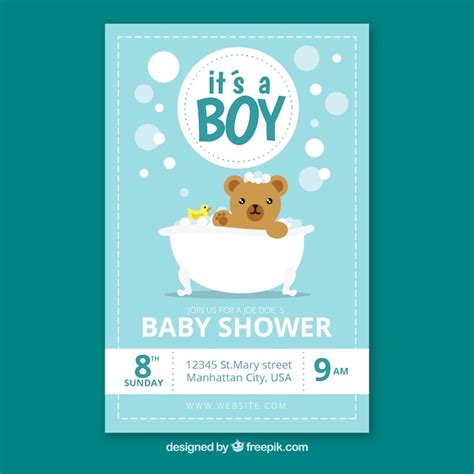 Premium Vector Baby Shower Invitation In Hand Drawn Style
