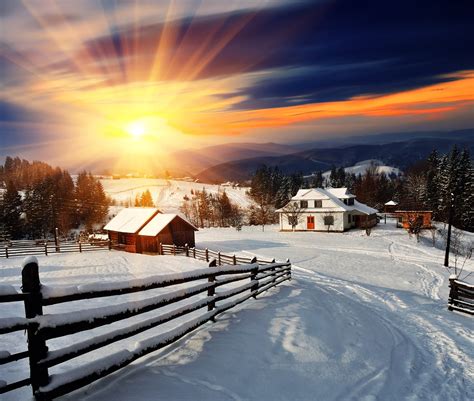 Sunrise Over Winter Village