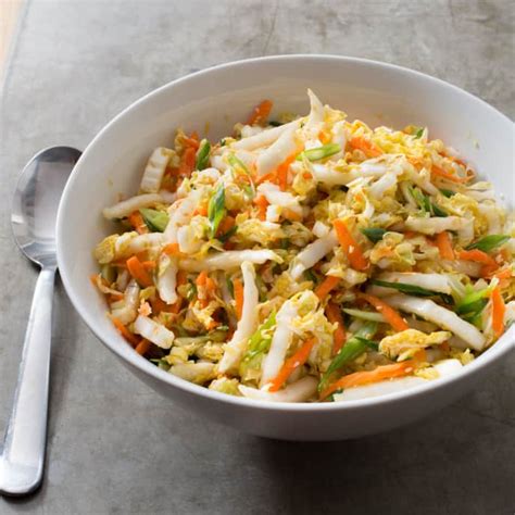 Napa Cabbage Slaw With Carrots And Sesame Americas Test Kitchen Recipe