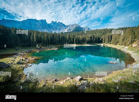 Lago Di Carezza Karersee Stock Photo Alamy