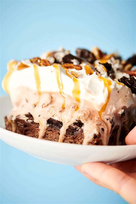 Caramel Fudge Brownie Ice Cream Cake W Pecans Oreos