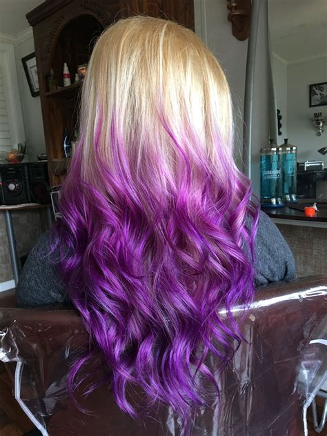 Purple Hair Ombr Blonde Blond Ombre Purple Ombre Hair Dyed Hair