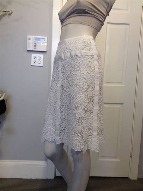 Chanel White Lace Skirt At 1stdibs Lace Skirts Chanel White Skirt