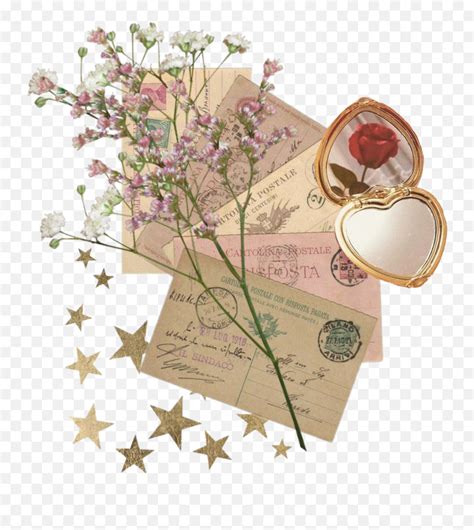 Vintage Flower Star Letter Sticker By Sarahsmum9 Transparent Vintage