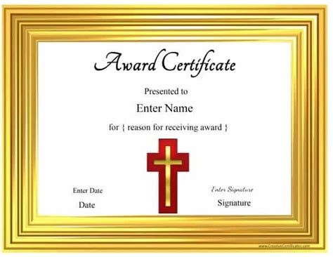 Christian Certificate Template 9 Best Templates Ideas