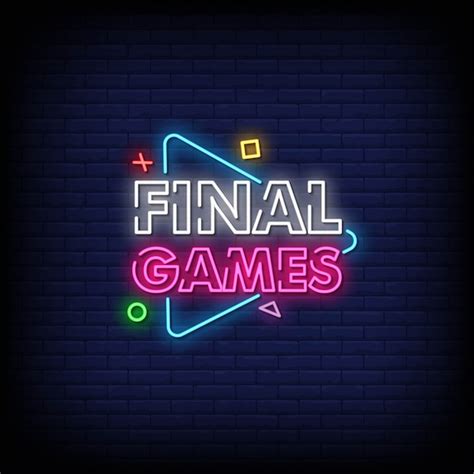 Premium Vector Final Games Neon Signs Style Text