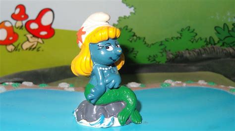 Smurfs Mermaid Smurfette Smurf Vintage Display Original Figurine