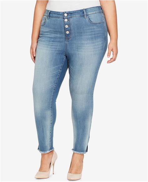 William Rast Trendy Plus Size Button Fly Skinny Jeans Plus Size